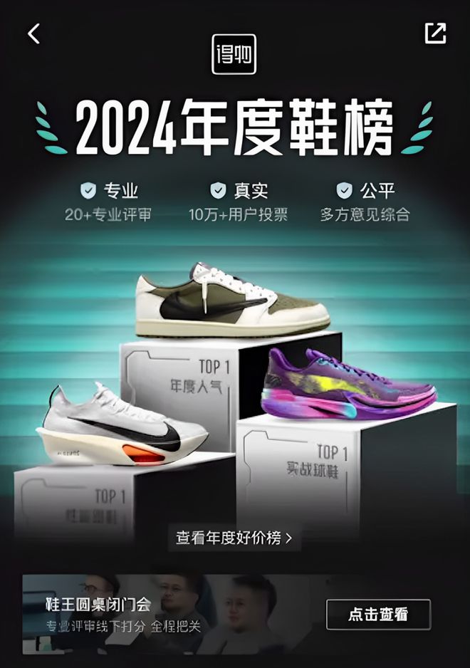 单？是不是只有得物才有底气这么狂新利体育app地表最强年度鞋王榜